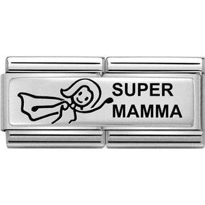 Composable Classic Link Double Plate Super Mamma In Silver