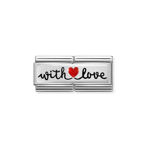 Composable Classic Double Link Silver With Love With Red Heart