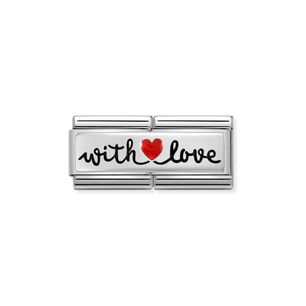 Composable Classic Double Link Silver With Love With Red Heart
