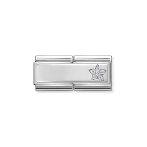 Composable Classic Double Link Silver Star With Stones