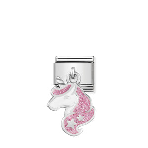 Composable Classic Link Pink Glitter Unicorn