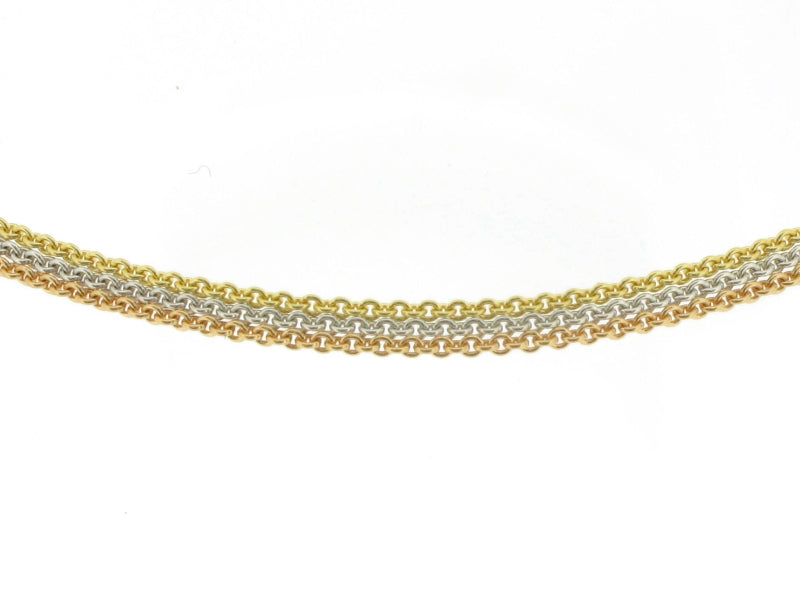 18ct Three Colour Gold Trace Chain Necklace