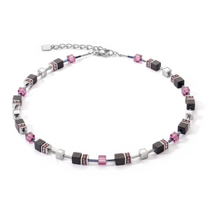 GeoCUBE® Iconic Precious Onyx Necklace Silver-Amethyst