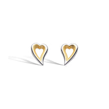 Load image into Gallery viewer, Desire Love Story Gold Heart Stud Earrings
