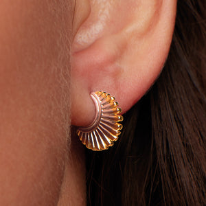 Essence Radiance Golden Small Fan Stud Earrings