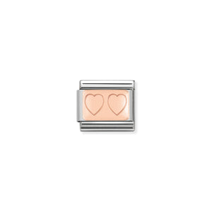 Composable Classic Link Bonded Rose Gold Double Heart