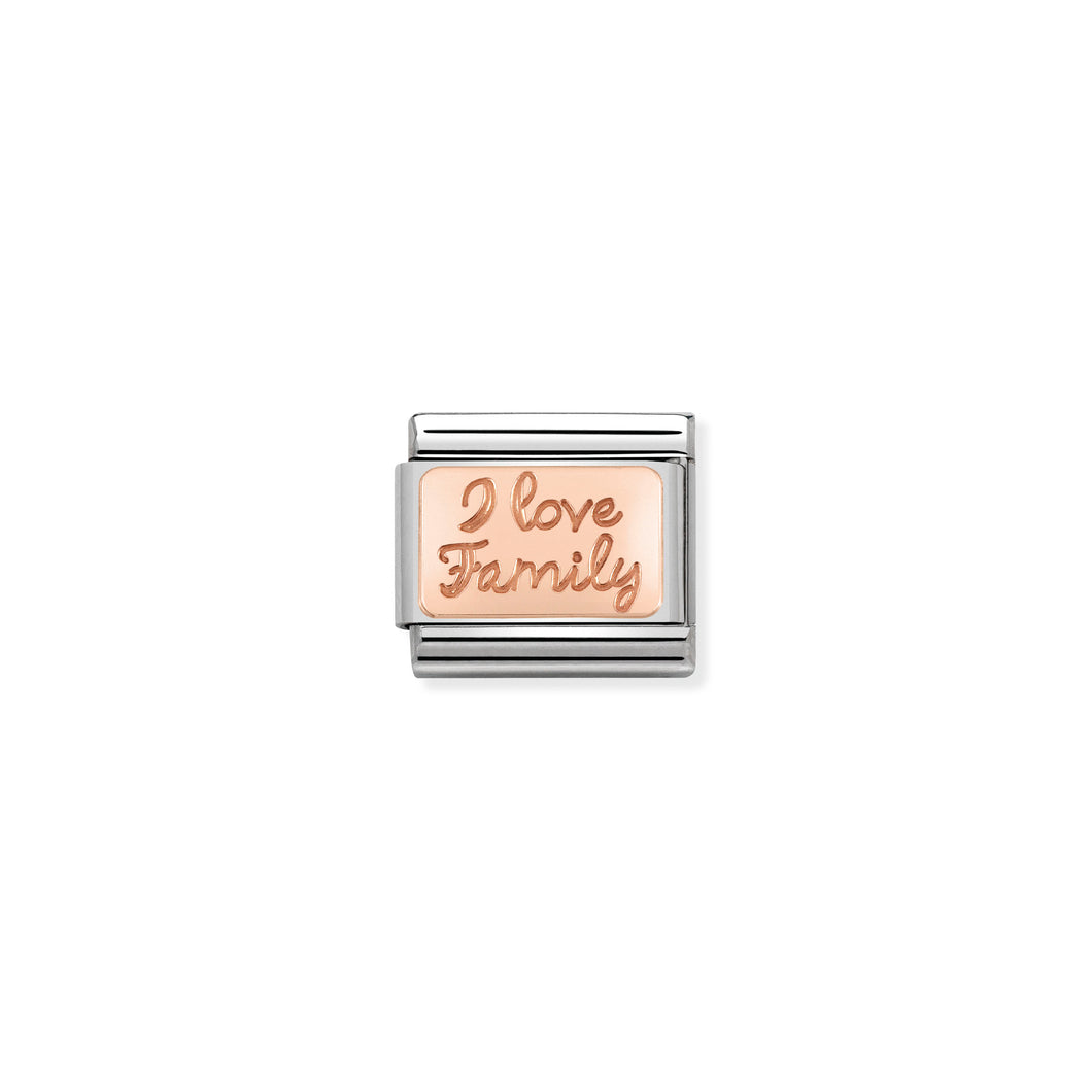 Composable Classic Link Bonded Rose Gold I Love Family