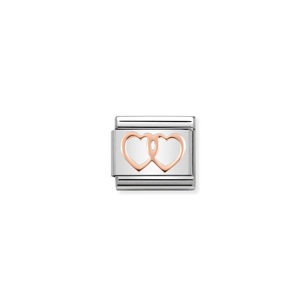 Composable Classic Link Bonded Rose Gold Double Hearts