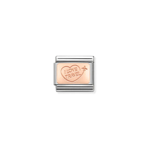 Composable Classic Link Bonded Rose Gold I Love Travel