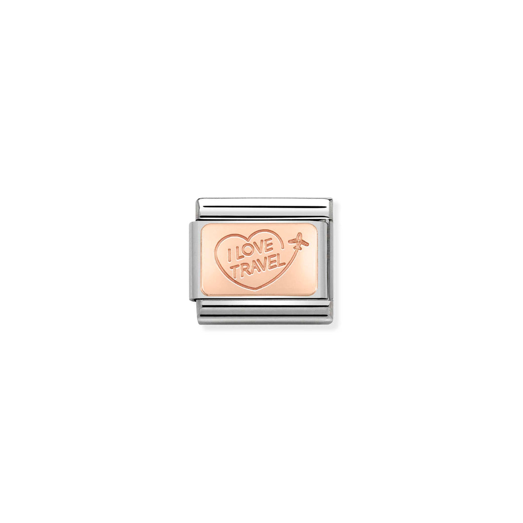 Composable Classic Link Bonded Rose Gold I Love Travel
