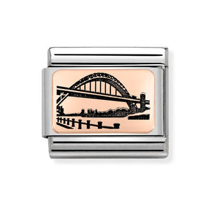 Composable Classic Link Newcastle Tyne Bridge On Bonded Rose Gold