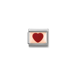 Composable Classic Link Bonded Rose Gold Red Heart