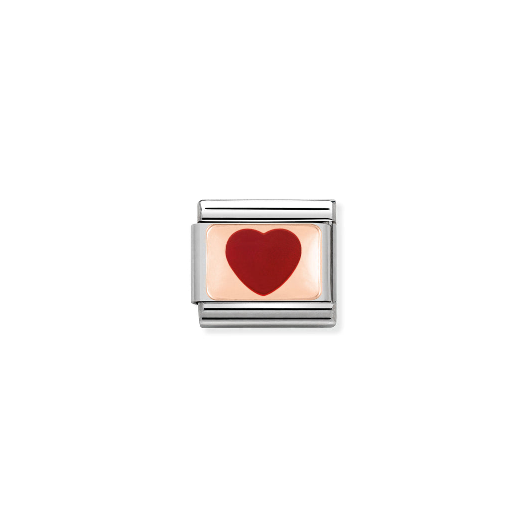 Composable Classic Link Bonded Rose Gold Red Heart