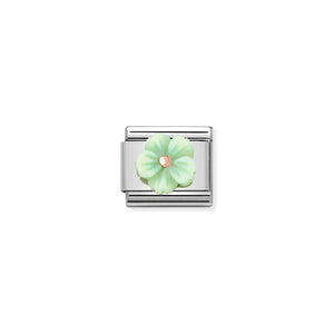 Composable Classic Link Flower In Green Mother Of Pearl