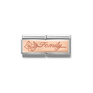 Composable Classic Double Link Bonded Rose Gold Family With Flower