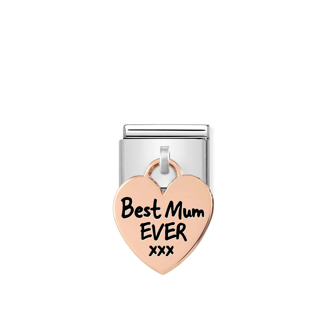 Composable Classic Link Bonded Rose Gold Heart Best Mum