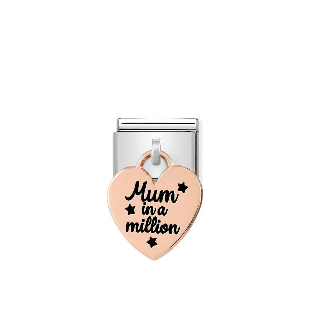 Composable Classic Link Bonded Rose Gold Heart Mum In A Million