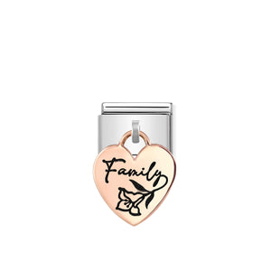Composable Classic Link Bonded Rose Gold Heart Pendant Family