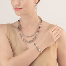 Load image into Gallery viewer, Bracelet GeoCUBE® Statement Precious Chunky Chain Multi-Wear Grey-Beige

