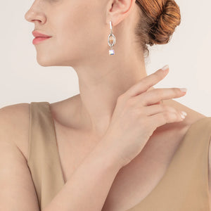 Earrings GeoCUBE® Statement Precious Chunky Chain Multi-Wear Grey-Beige
