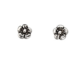 Oxidised Flower Stud Earrings