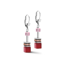 Load image into Gallery viewer, Earrings GeoCUBE® Crystals &amp; Gemstones Red-Purple
