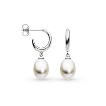 Load image into Gallery viewer, Pebble Pearl Droplet Hoop Earrings
