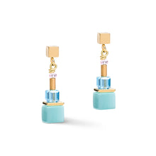 Load image into Gallery viewer, Earrings GeoCUBE® Colour Couple Multicolour Rainbow-Gold
