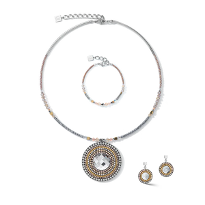 Bracelet Amulet Bicolour Crystals & Hematite Gold-Silver
