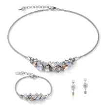 Load image into Gallery viewer, Necklace GeoCUBE® Cluster Silver-Rose Gold
