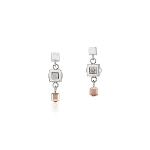 Earrings GeoCUBE® Cluster Silver-Rose Gold