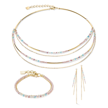Load image into Gallery viewer, Waterfall Delicate Necklace Gold Multicolour Pastel Romantic
