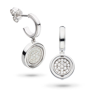 Revival Eclipse Lux CZ Spinning Semi Hoop Drop Earrings