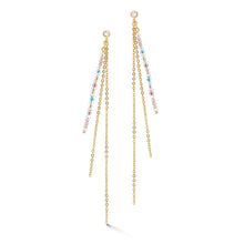 Load image into Gallery viewer, Waterfall Delicate Earrings Gold Multicolour Pastel Romantic
