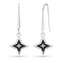Load image into Gallery viewer, Revival Astoria Glitz Onyx Star Drop Earrings

