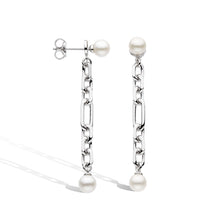Load image into Gallery viewer, Revival Astoria Figaro Pearl Chain Link Drop Earrings
