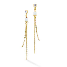 Load image into Gallery viewer, GeoCUBE® Precious &amp; Slider Closure Earrings Gold Multicolour Pastel
