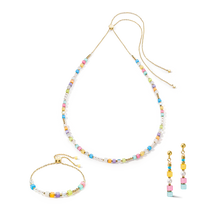 Load image into Gallery viewer, Summer Breeze &amp; Slider Closure Necklace Gold Multicolour Spring
