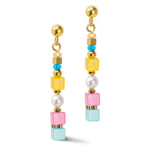 Load image into Gallery viewer, Summer Breeze &amp; Slider Closure Earrings Gold Multicolour Spring
