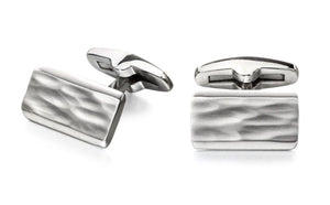 Textured Centre And Bevelled Polished Edge Cufflinks