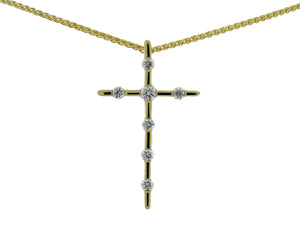18ct Yellow Gold Diamond Set Cross Pendant