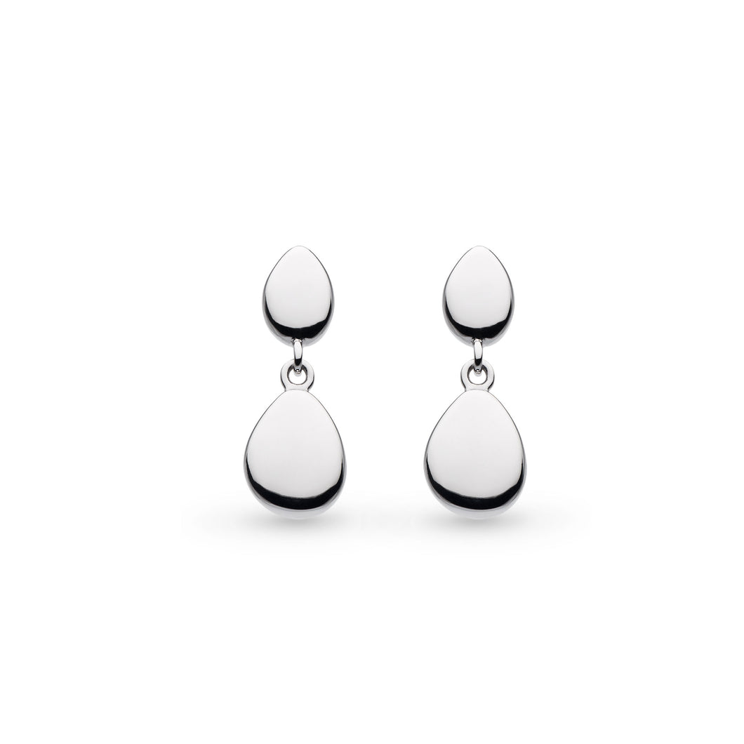 Pebble Twin Droplet Drop Earrings