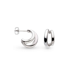 Bevel Cirque Link Twin Hoop Earrings