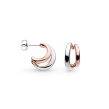 Load image into Gallery viewer, Bevel Cirque Link Blush Twin Hoop Earrings
