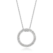 Load image into Gallery viewer, Open Circle Pendant With Cubic Zirconia
