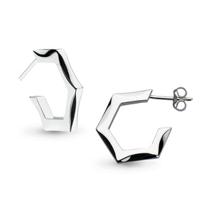 Revival Hexagonal Stud Hoop Earrings