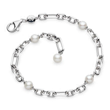 Load image into Gallery viewer, Revival Astoria Figaro Pearl Chain Link Bracelet
