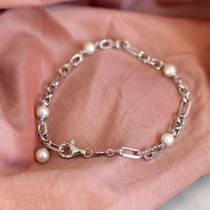 Revival Astoria Figaro Pearl Chain Link Bracelet