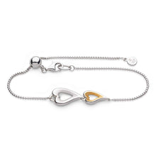 Load image into Gallery viewer, Love Story Golden Twin Heart Bracelet

