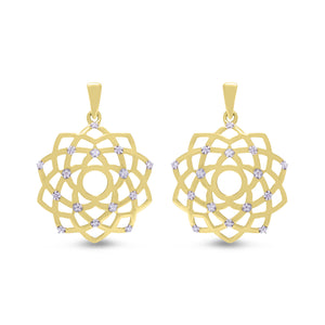 Yellow Gold And Diamond Chakra Earrings